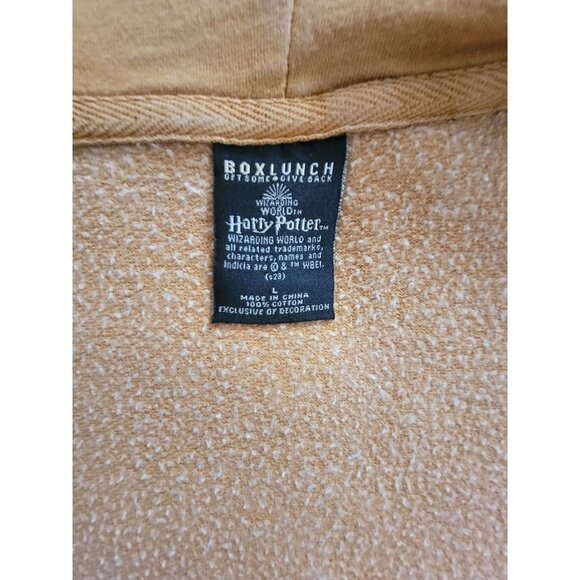 Harry Potter Wizarding World x BoxLunch Exclusive Hufflepuff Zip Tan Hoodie Sz L - Picture 5 of 7